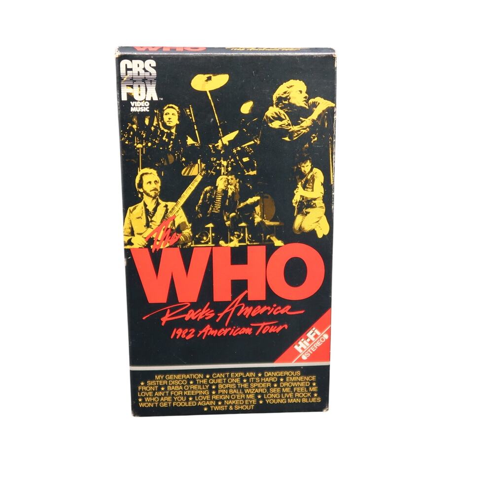 The Who Rocks America 1982 American Tour VHS Videotape 1984 CBS Fox Vintage